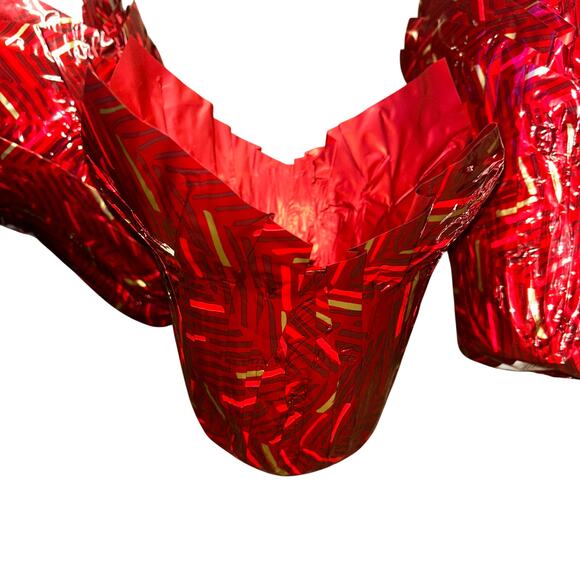 50 NEW Red Gold Christmas Foil Flower Wrappers Plant Pot Covers Wraps Sleeves - Picture 6 of 8